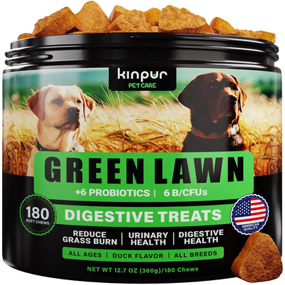 Green Lawn Chews for Dogs Cranberry ACV Digestive Enzymes Natural Dog Urine