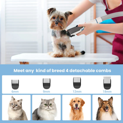 Transform Your Pup into a Grooming Superstar with Our 5-in-1 Pet Grooming Vacuum & 12KPA Suction Power!