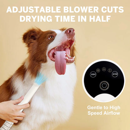 Ultimate 4-in-1 Dog Grooming Vacuum Kit - Low Noise Clippers & Shedding Brush for Effortless Pet Hair Removal!