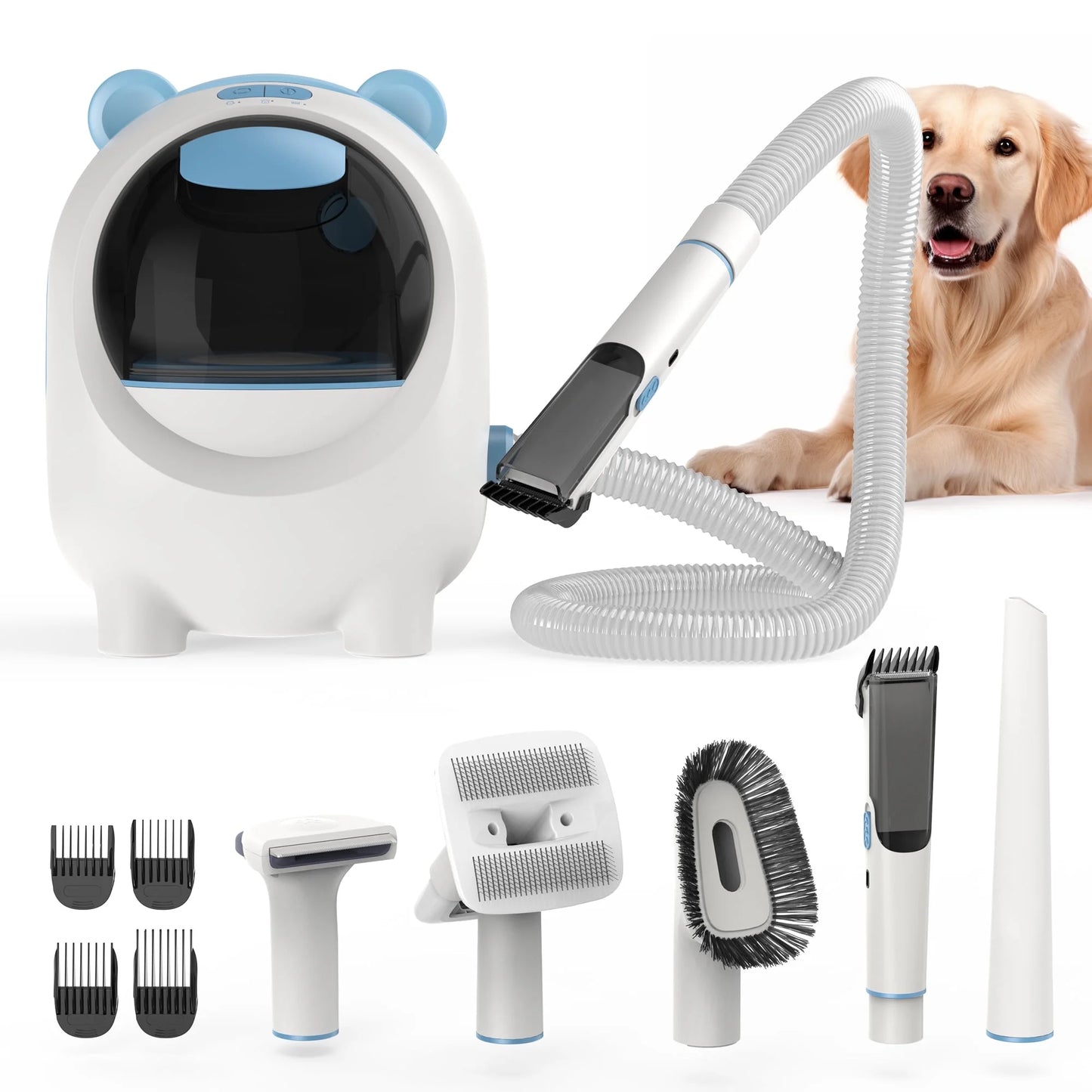 Transform Your Pup into a Grooming Superstar with Our 5-in-1 Pet Grooming Vacuum & 12KPA Suction Power!