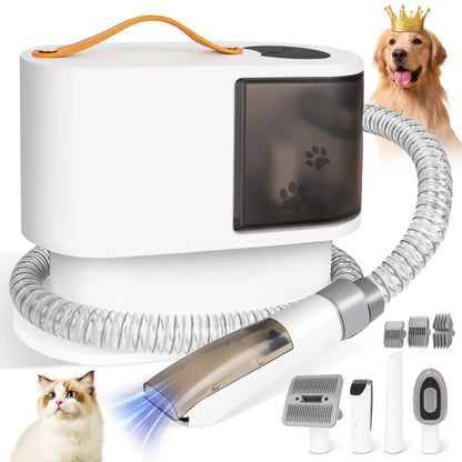 Ultimate 4-in-1 Dog Grooming Vacuum Kit - Low Noise Clippers & Shedding Brush for Effortless Pet Hair Removal!