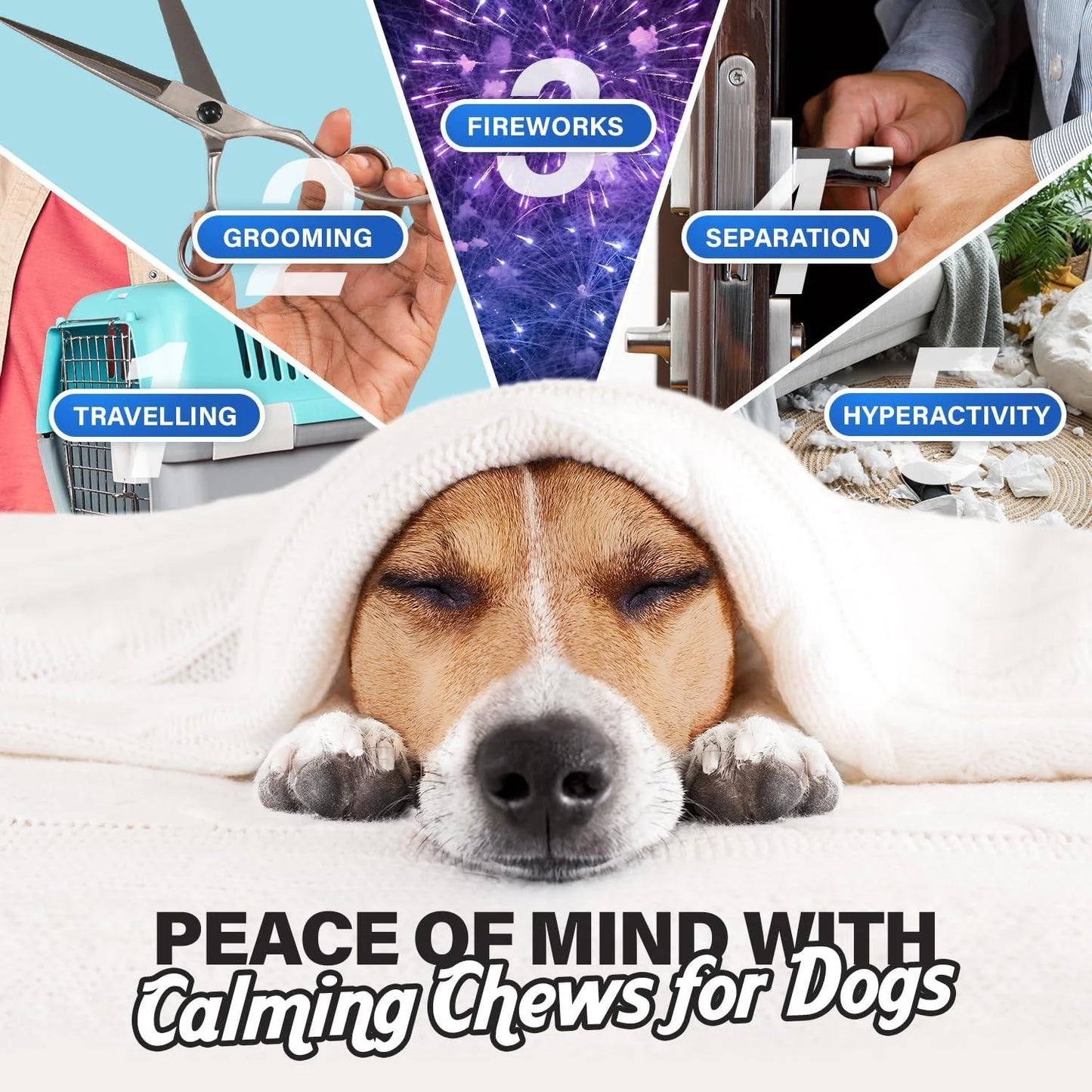 Delicious Chicken-Flavored Calming Chews for Dogs - 90 Soft Treats for Anxiety Relief